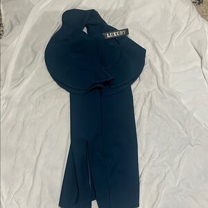 Luxury Blue Dress with Ruffle Detail